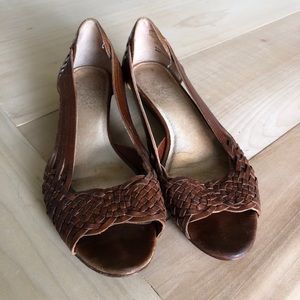 Awesome Leather Frye Peeptoe Sandals